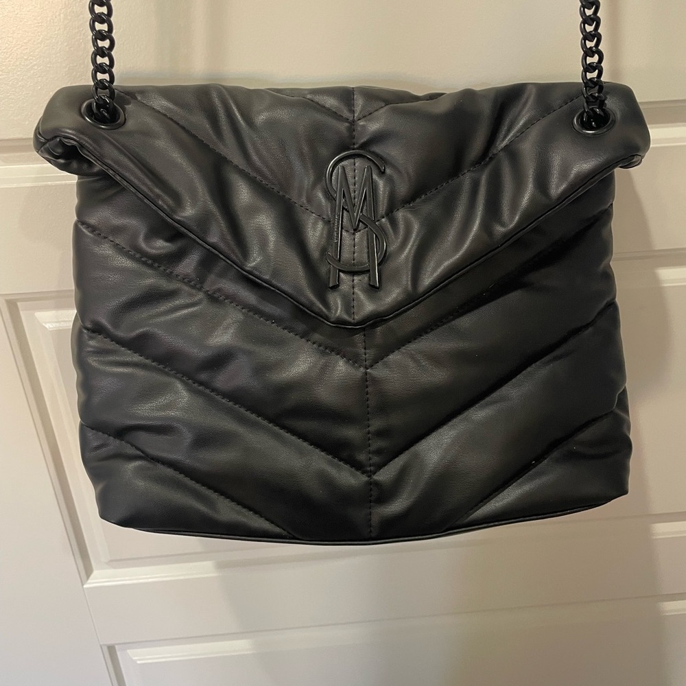 Steve Madden Black Chevron Shoulder Bag